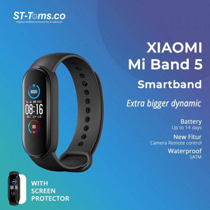 produk Xiaomi Mi Band 5 / MiBand 5 / MiBand5 Smartband Multi Language Non NFC