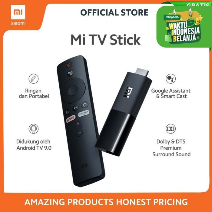 produk Xiaomi Official Mi TV Stick Android 9.0 Google Assistant & Smart Cast